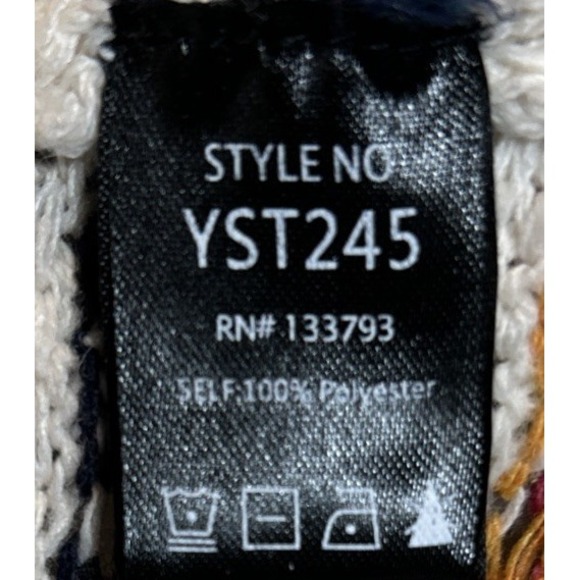 POL Striped Crochet Cropped Top Cream Yellow Pink Turquoise Women's Size Large‎ - Picture 8 of 8